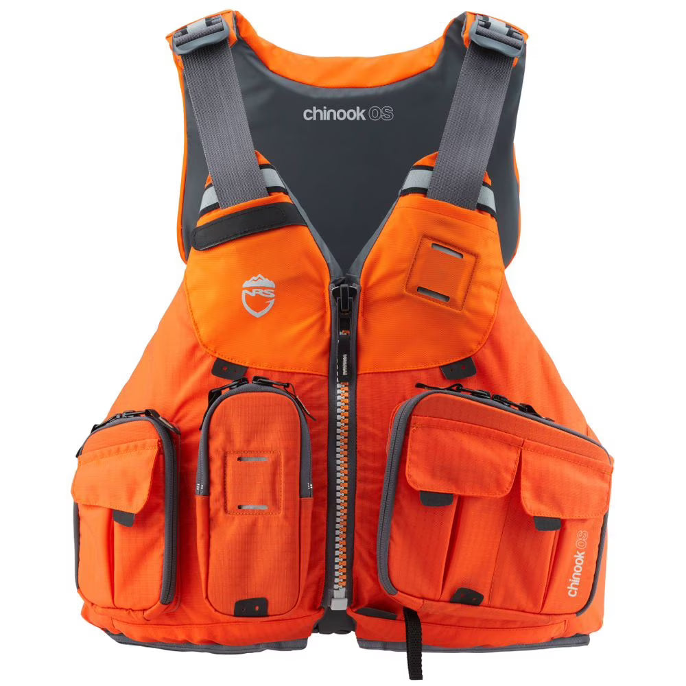 Orange Fishing Life Vest PFD with Pockets, Large/XL W5059