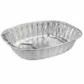 Extra Large Oval Aluminum Disposable Roaster, 40 Qty, Silver A10456