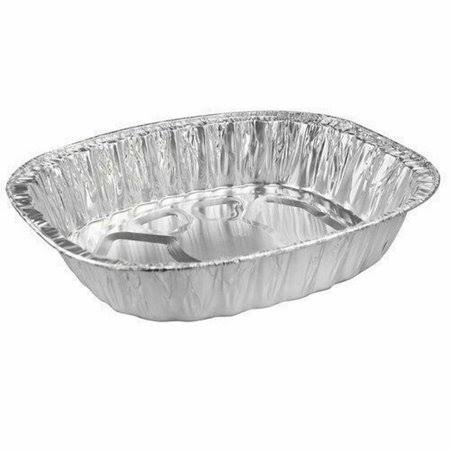 Extra Large Oval Aluminum Disposable Roaster, 40 Qty, Silver A10456