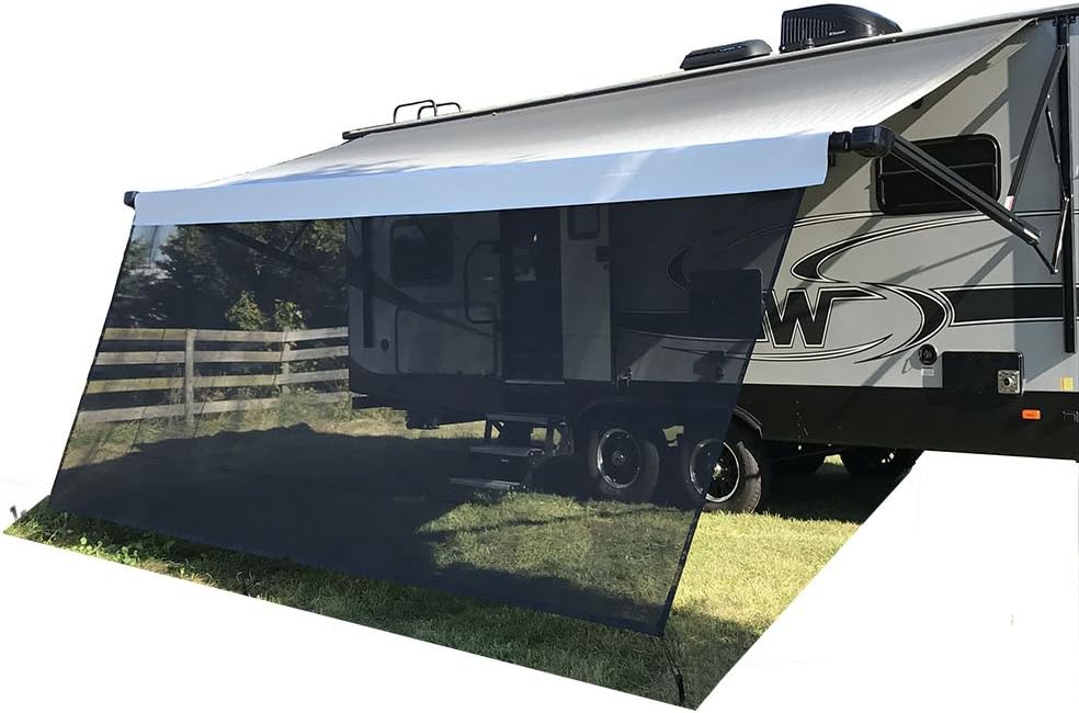 7' X 13' 3'' Brown Mesh RV Awning Sun Shade Y47131
