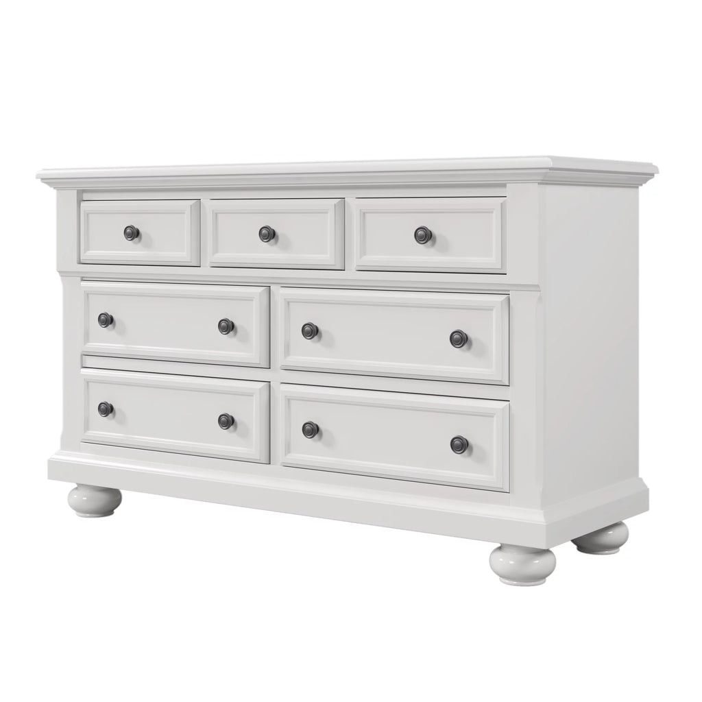 White Solid Wood Seven-Drawer Dresser C355095