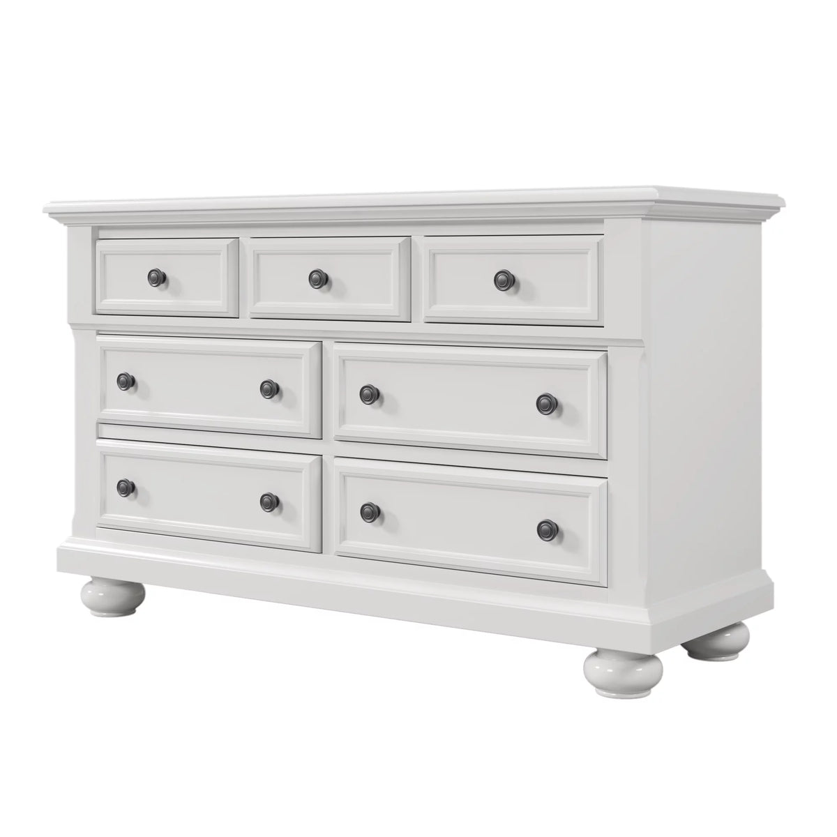 White Solid Wood Seven-Drawer Dresser C355095