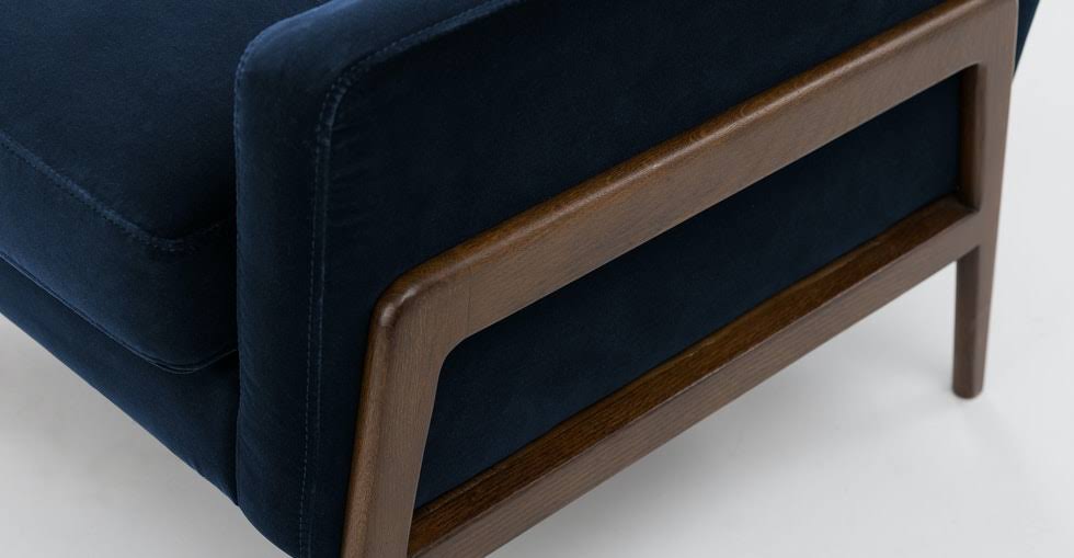 Blue Fabric Accent Armchair U613355