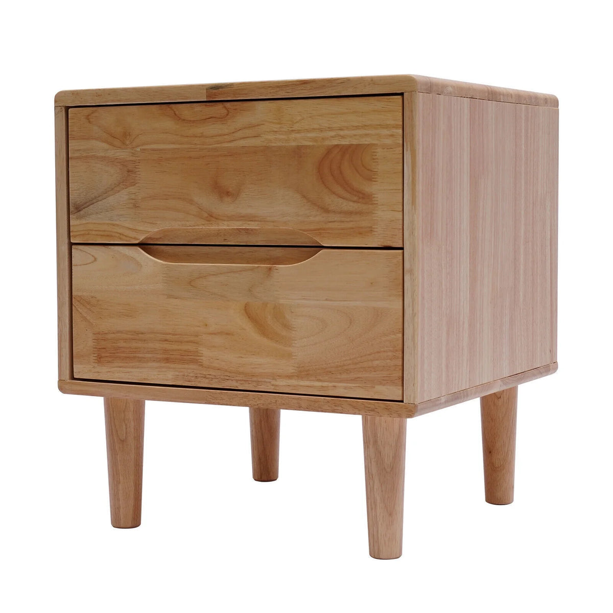 Mid Century Wood Nightstand with 2 Drawers R1275