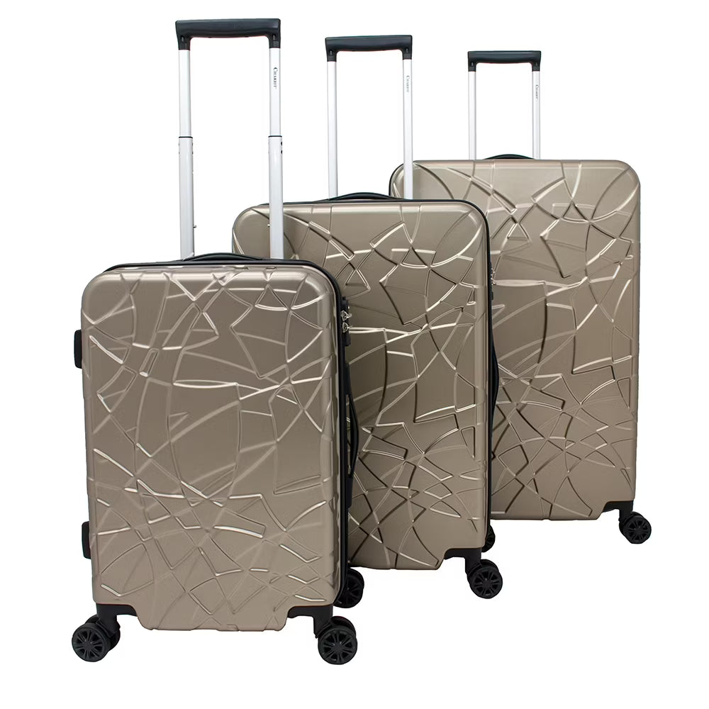 Champagne 3-Piece Expandable Lightweight Spinner Luggage Set L10426