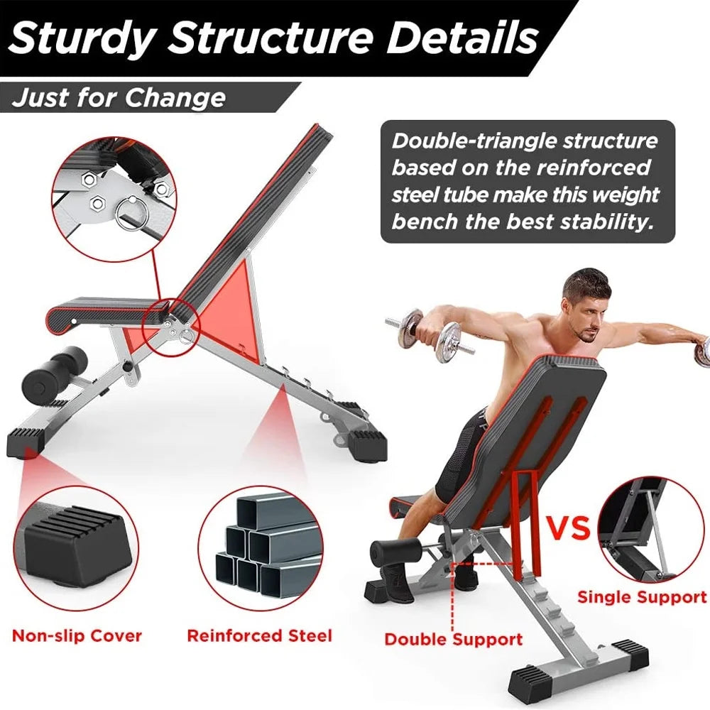 Adjustable Folding Weight Bench 330lbs Capacity X317
