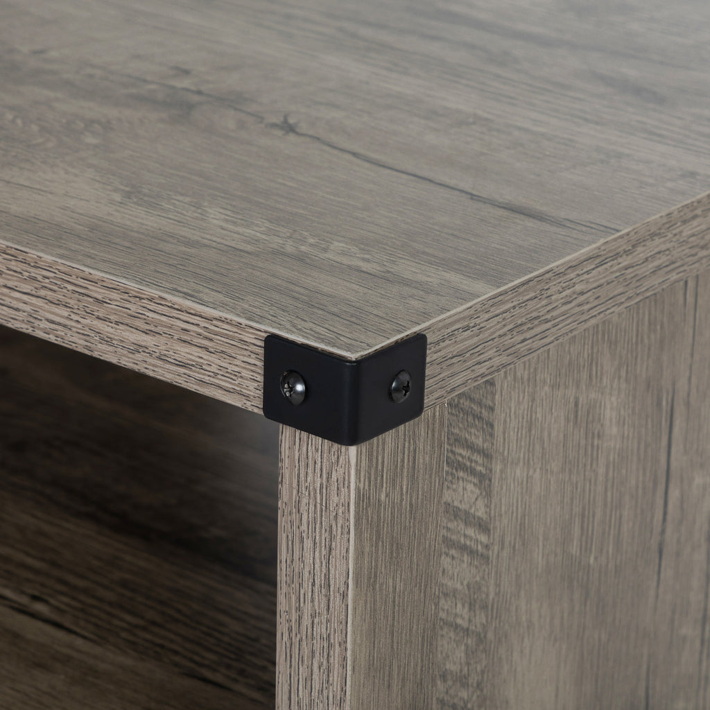 Farmhouse Nightstand with Power Outlets, USB Ports, Cabinet, Storage Shelf N59726