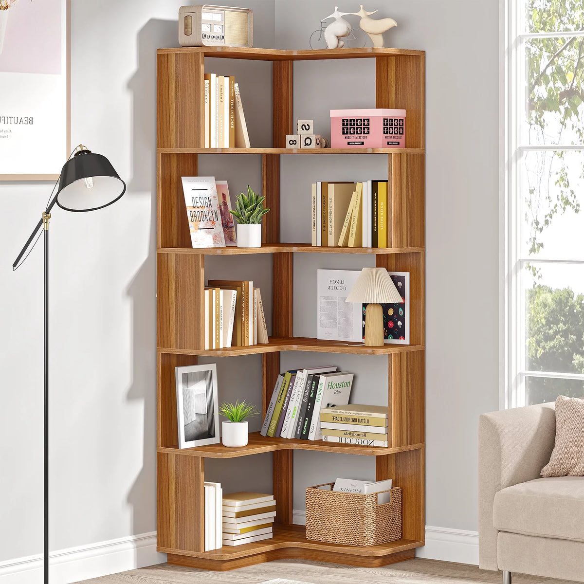 6-Tier Corner Bookshelf R4053