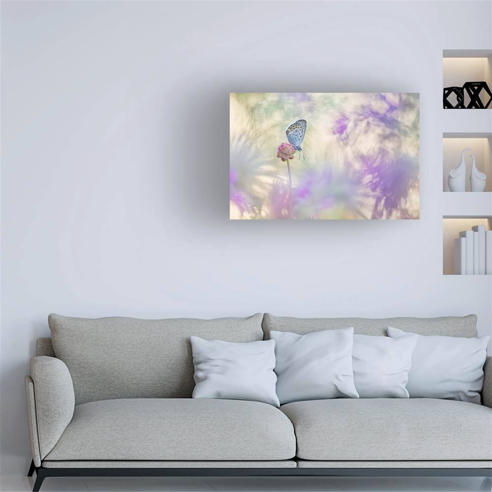 Canvas Art in Tan/White/Purple F80825