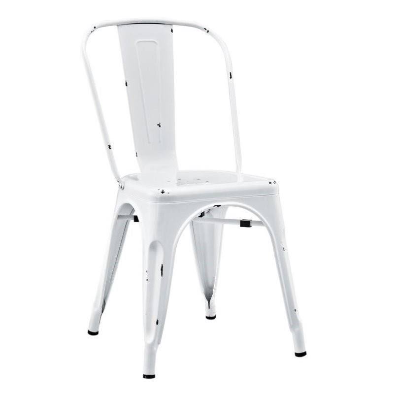 Antique White Metal Cafe Chair H755