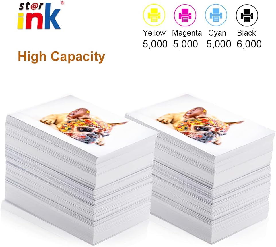 Compatible Ink Cartridge for Brother Printer, 4 Packs D576