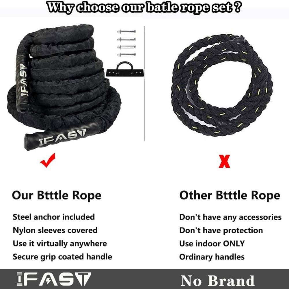 30ft Heavy Dacron Exercise Battle Rope Pack of 2 H532262