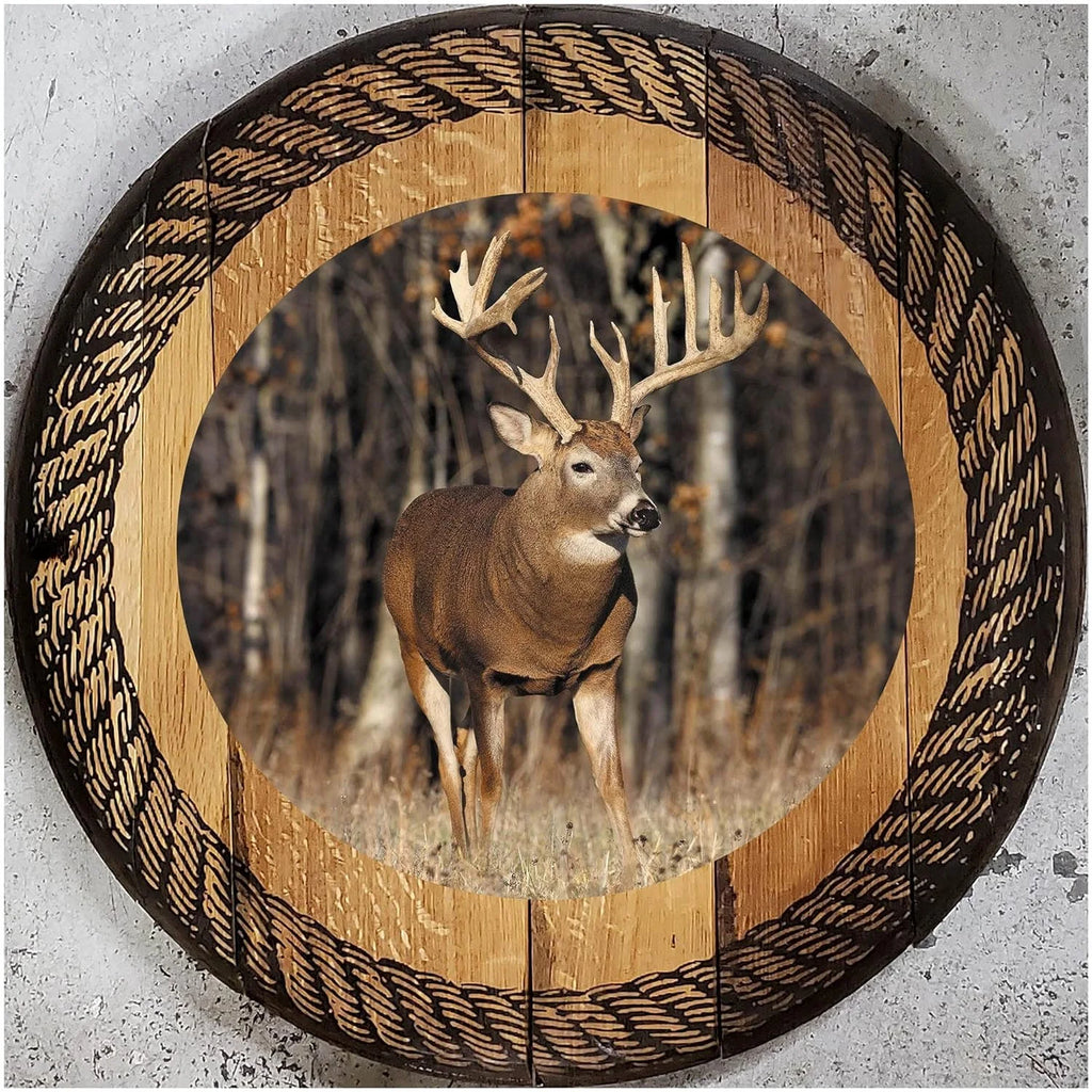 Round Whiskey Barrel End Table F7670