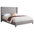 Gray Fabric Upholstered Wingback Cal King Platform Bed B86520