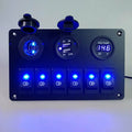 6 Gang Blue LED Rocker Switch Panel E30619