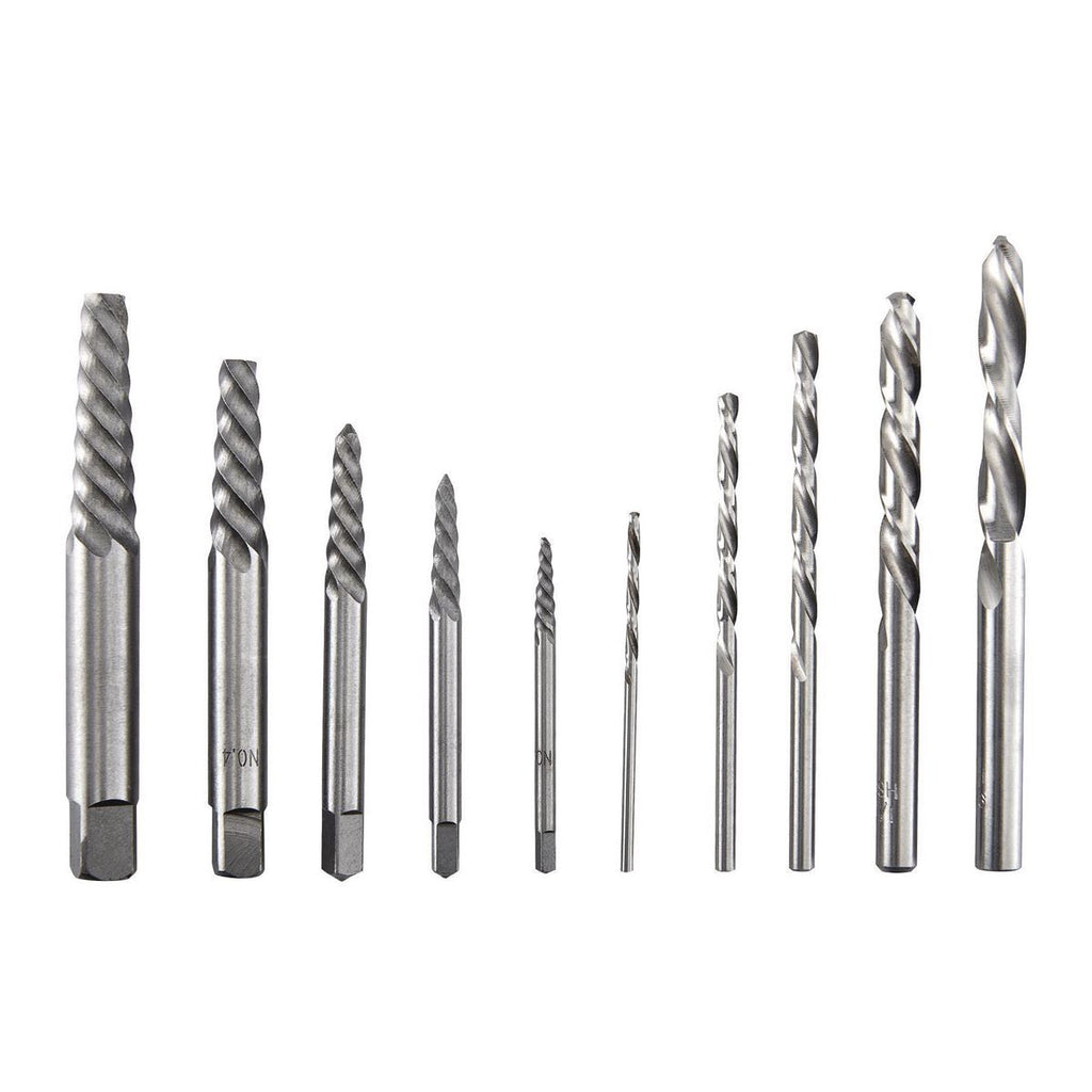 Screw Extractor and Left-Hand Drill Bit Combo Set, 10-Piece O21876