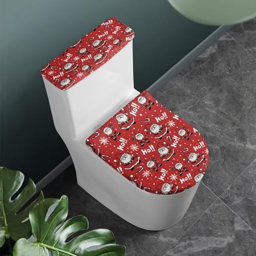 Santa Claus Toilet Lid Tank Cover 2 Pack Set N7741