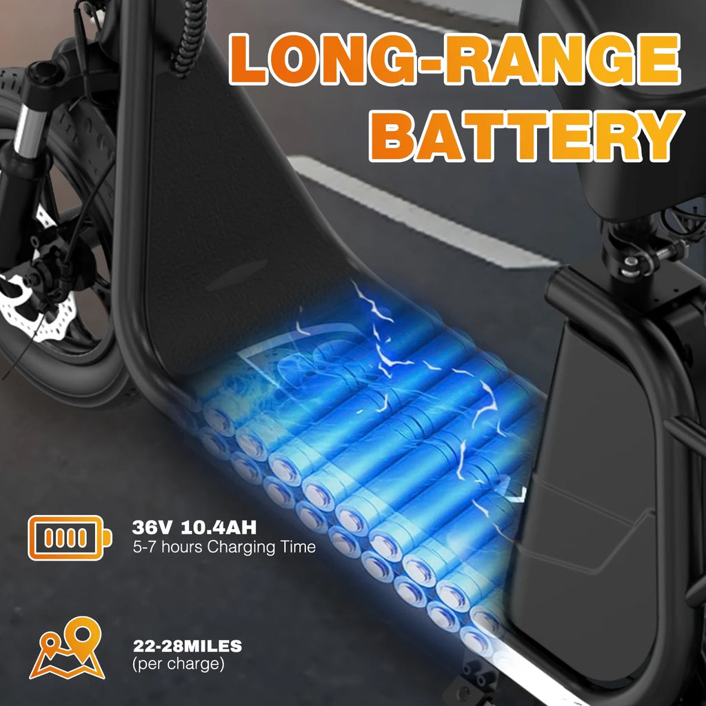 400W Motor 12" Pneumatic Tire Foldable Electric Scooter with Seat I349
