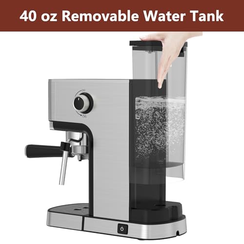 20 Bar Stainless Steel Espresso Machine with Steam Milk Frother O4443