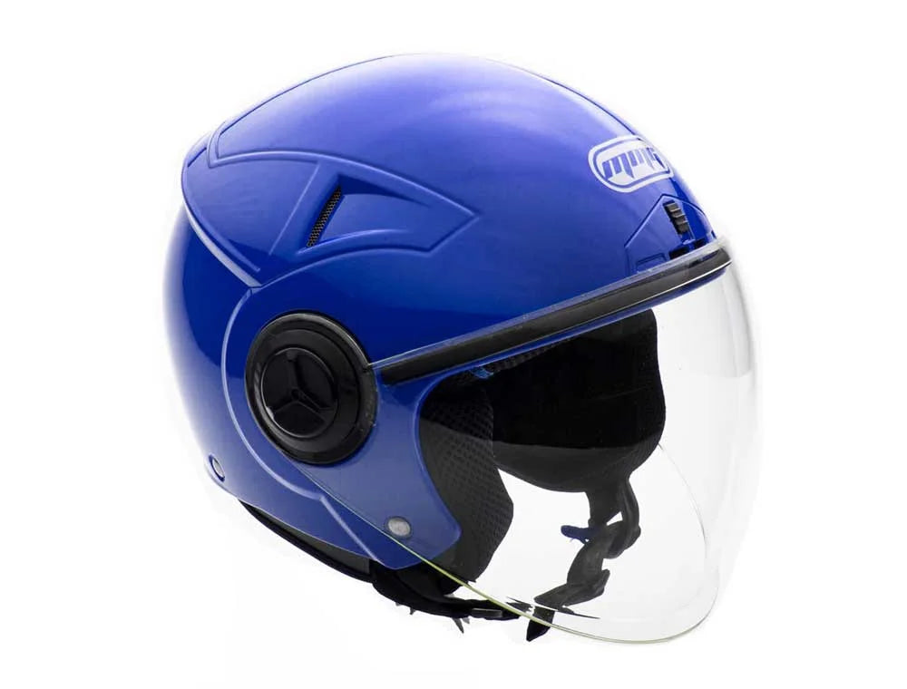 Open Face Motorcycle Helmet Gloss Blue X-Large H71896