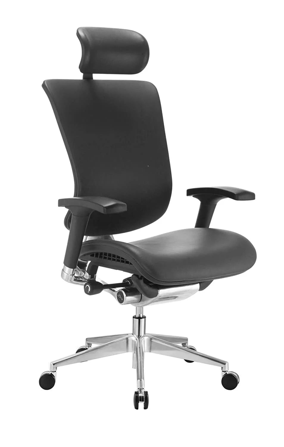 Black Leather Executive Swivel Chair with Headrest F8959