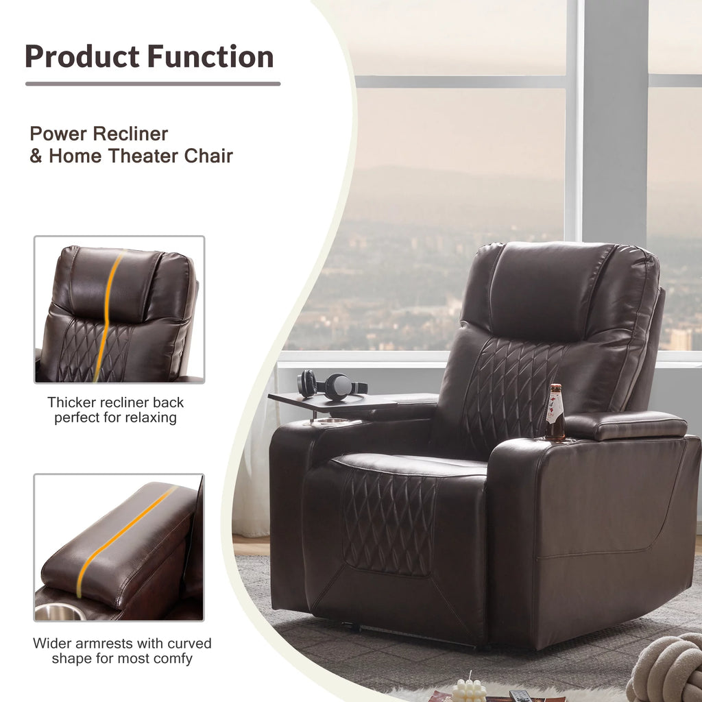 Power Motion Recliner with Cup Holders and USB Charge Port G148