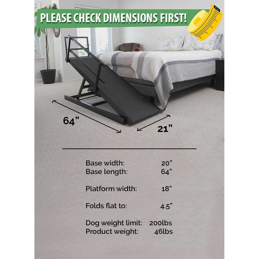 Large Adjustable Height Dog Bed Ramp V928046