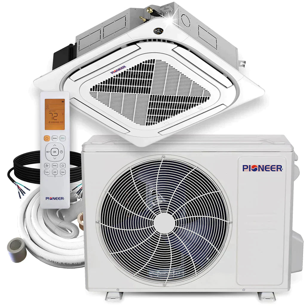 24,000 BTU 20.7 SEER 8-Way Slim Cassette Mini-Split Air Conditioner Heat Pump System T191