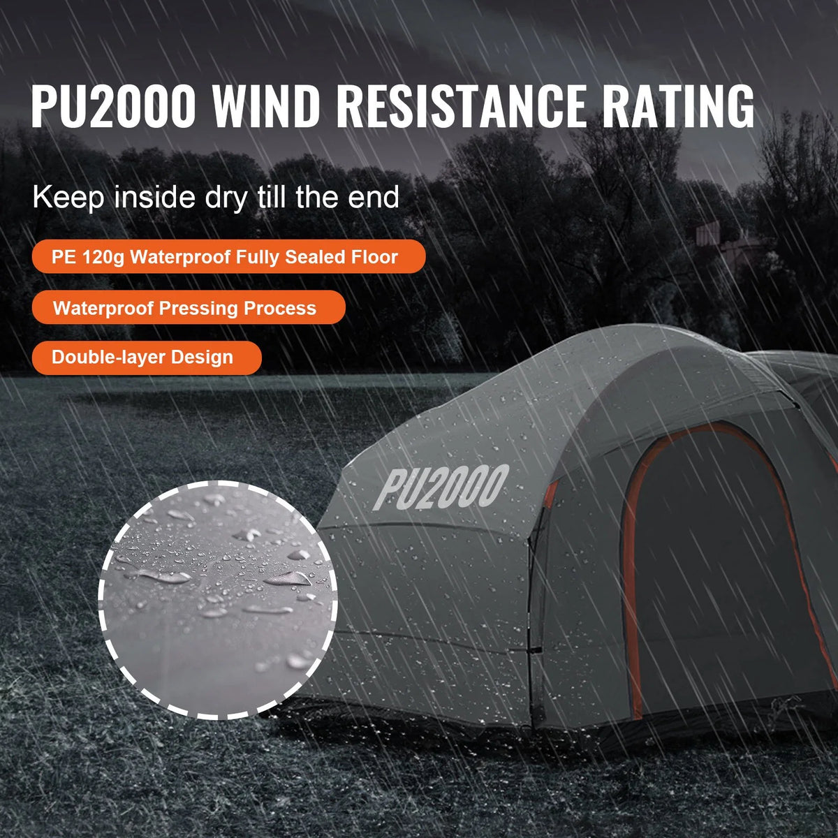 SUV Camping Tent Attachment with Rain Layer I142582