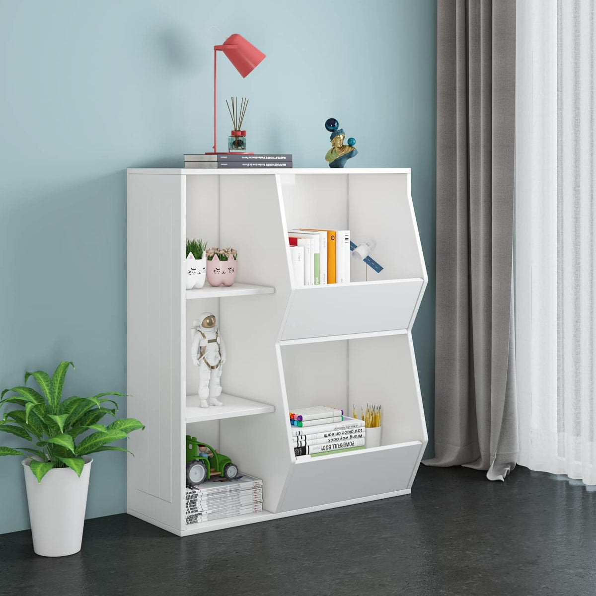 White 5 Cubby Toy Storage Organizer X683923