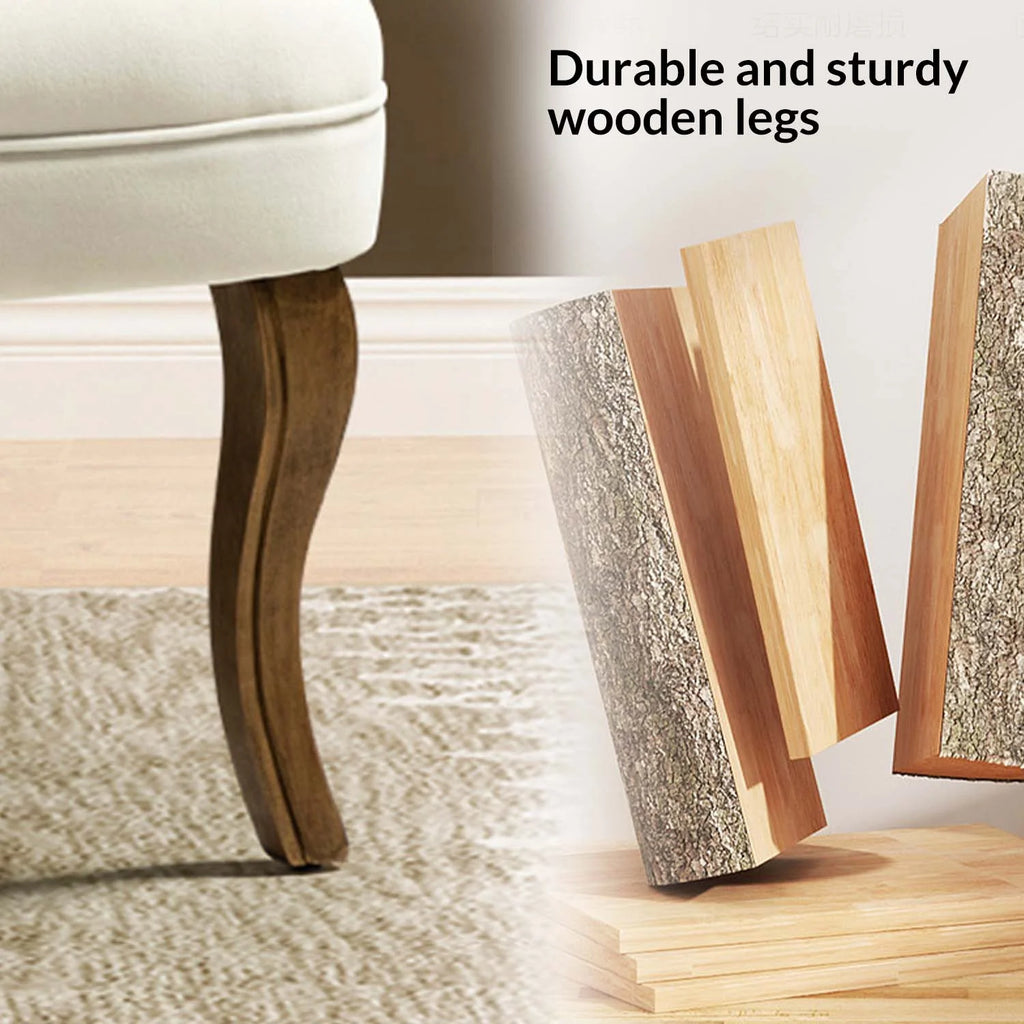Ivory Velvet Vanity Stool J8902