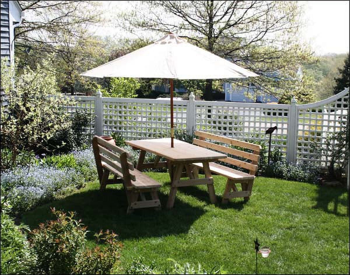 Red Cedar 4' Picnic Table with 2 Backed Benches C331