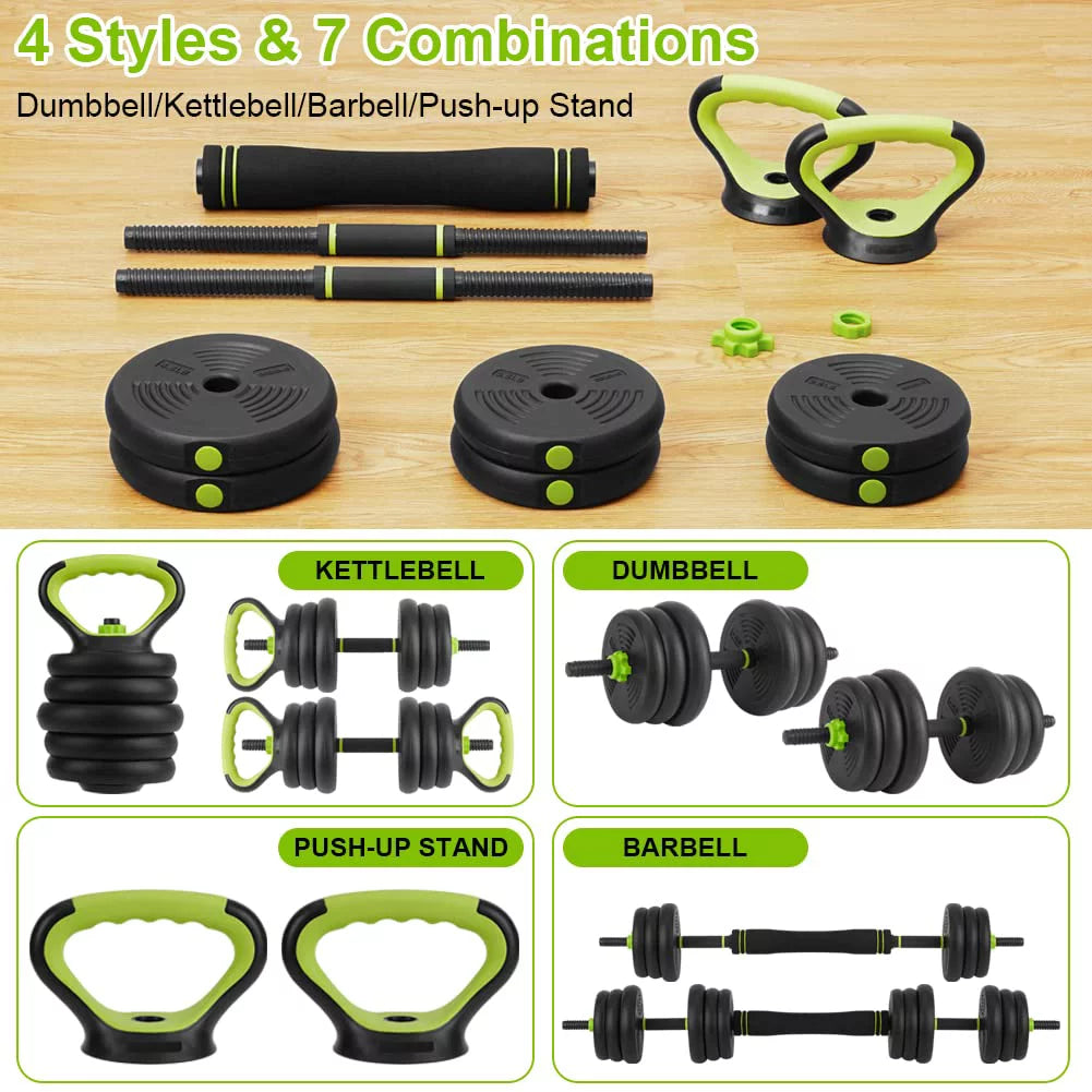 4-in-1 Adjustable Dumbbells Set Y244