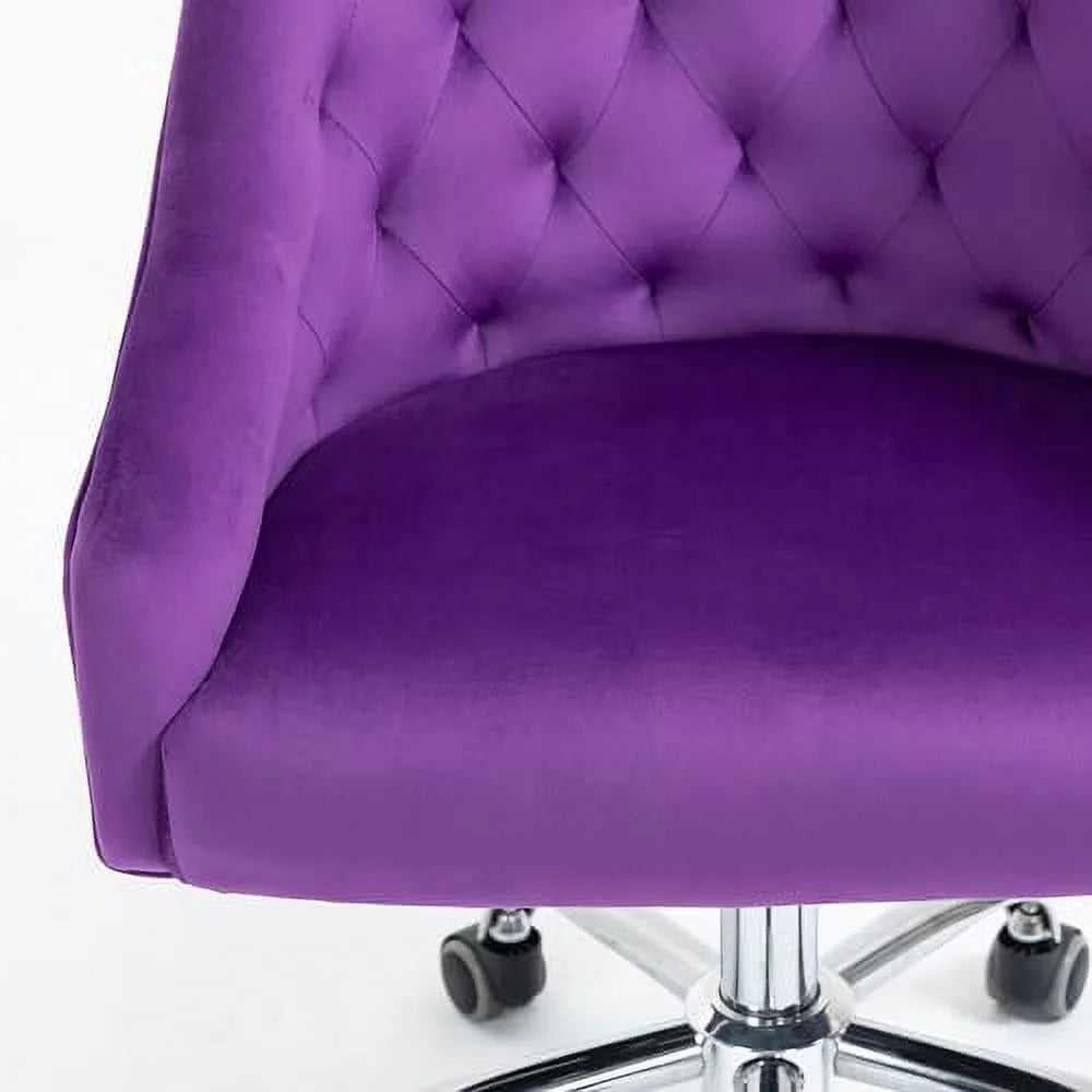 Blue Velvet Adjustable Swivel Desk Chair U581362