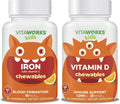 10mg Iron + Vitamin C + 1000 IU Vitamin D3 Chewables Bundle A78378