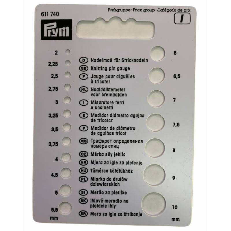 Calibrador De Agujas Para Tejer A109