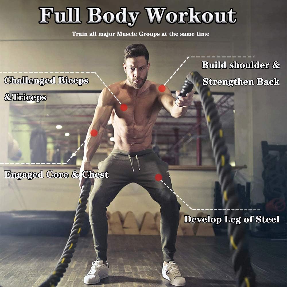 30ft Heavy Dacron Exercise Battle Rope Pack of 2 H532262