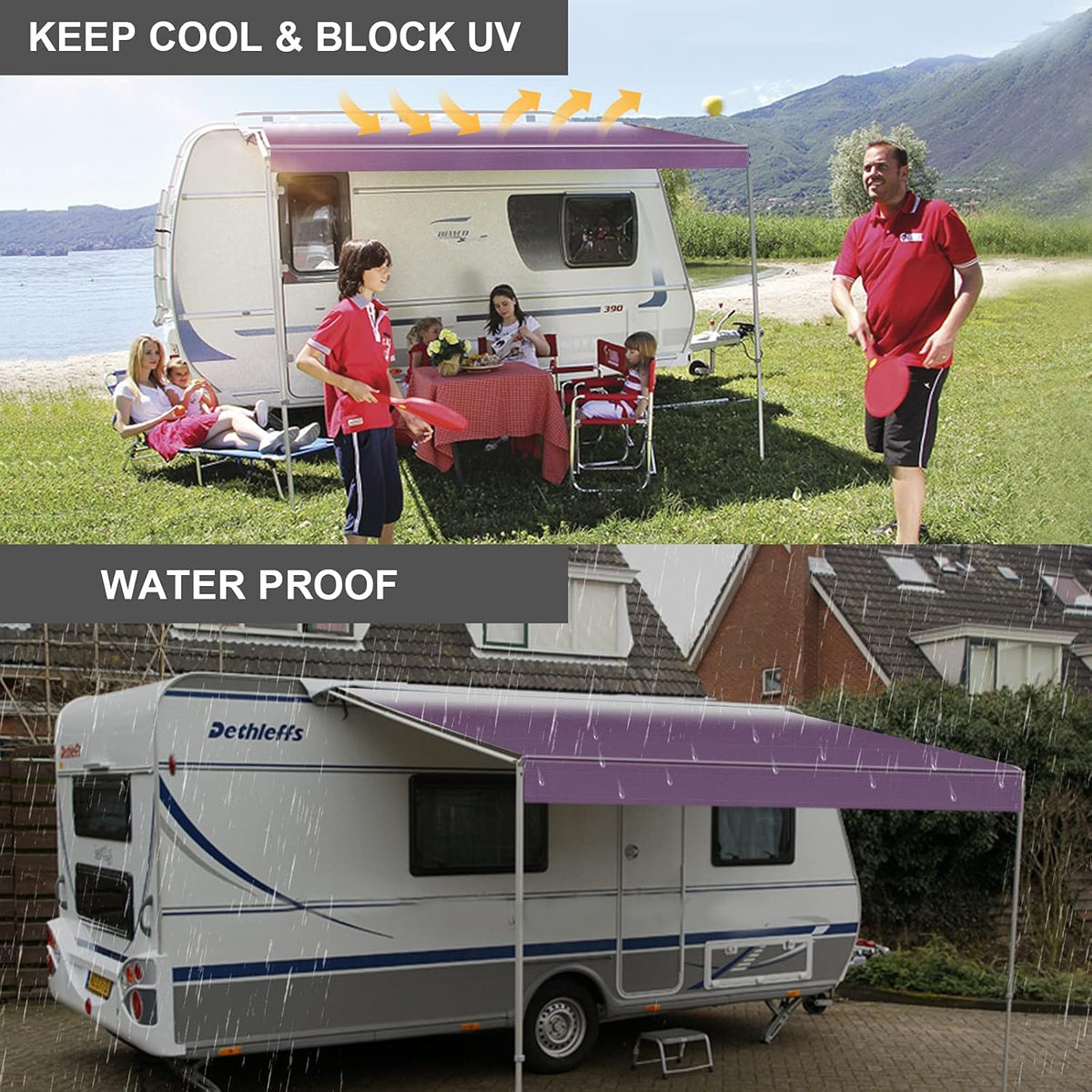 RV Awning Fabric Replacement Waterproof Vinyl Shade Screen 16' S922