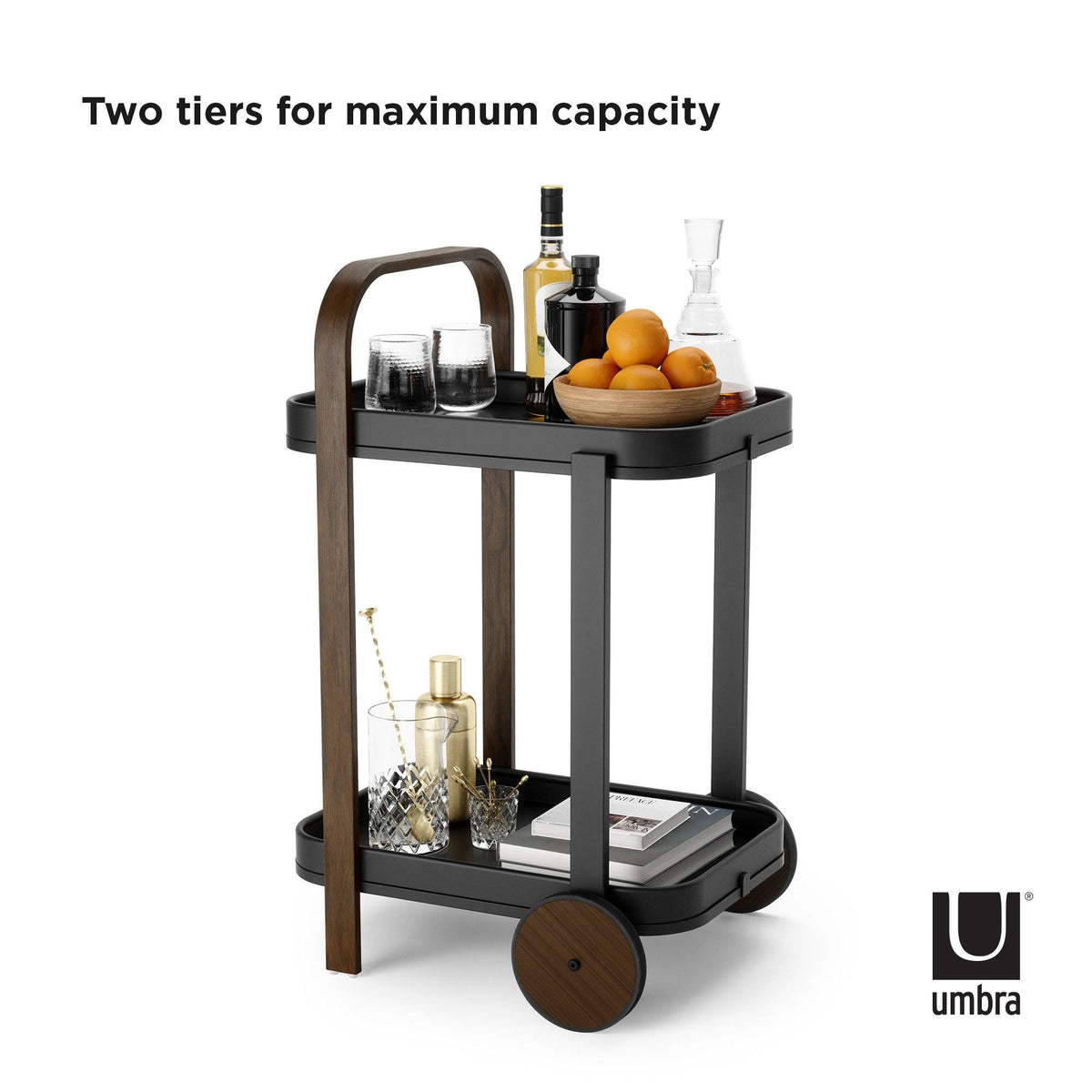 White-Natural Bar & Serving Cart N999