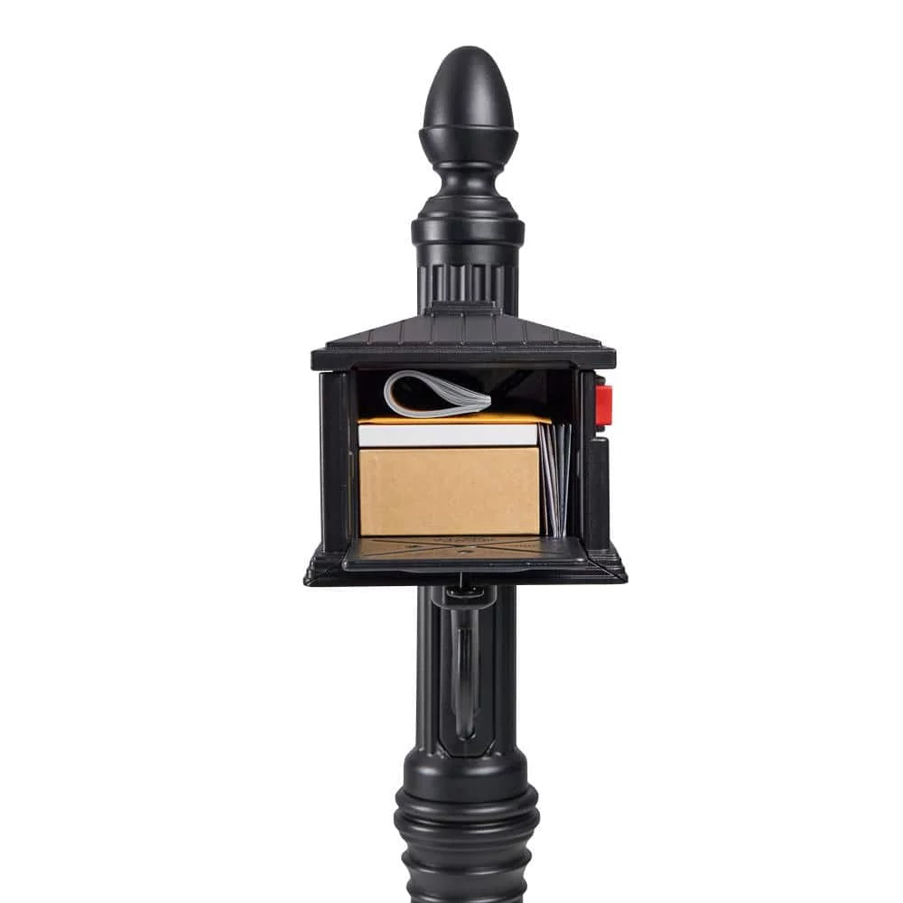 Black Plastic Mailbox & Post Combo Y92218