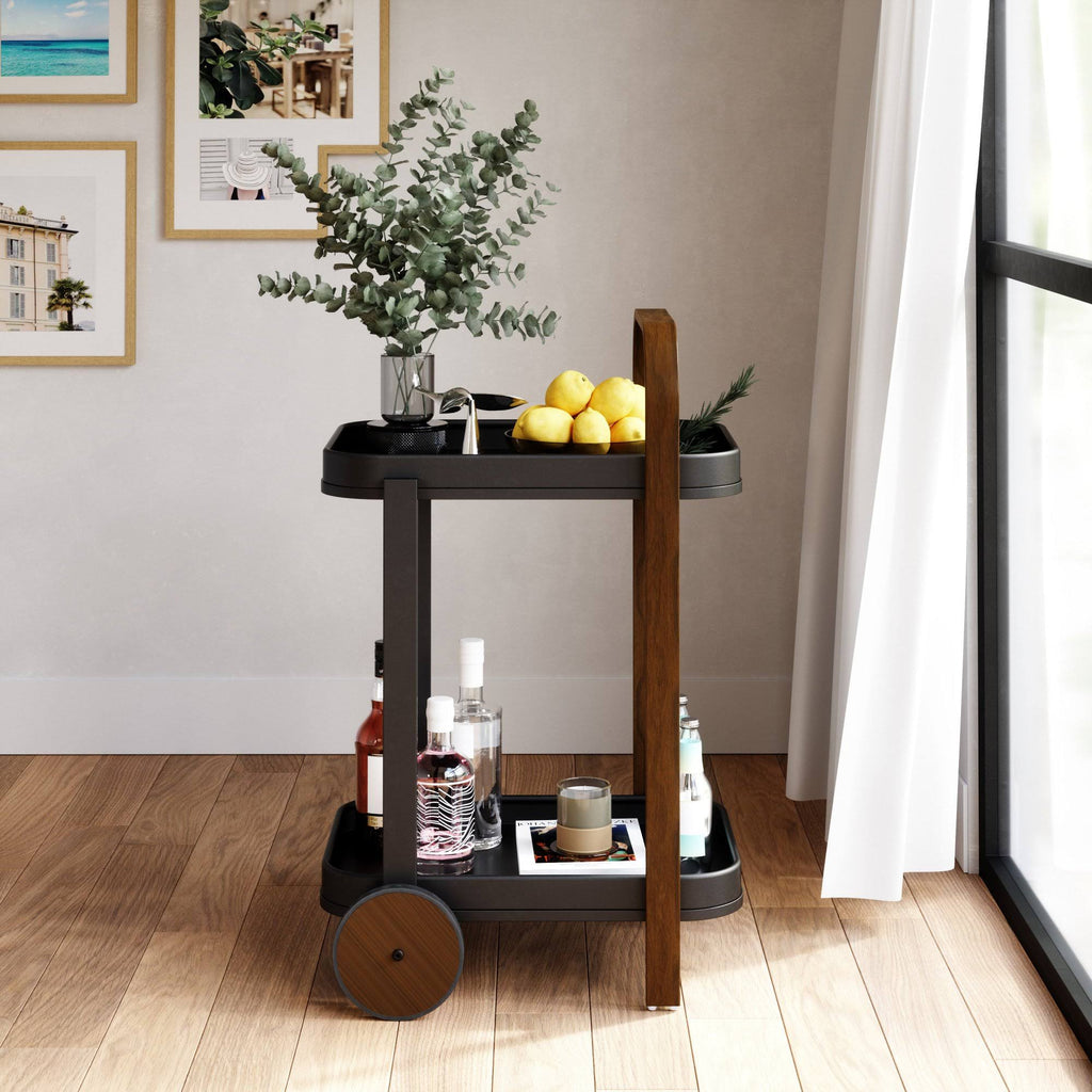 White-Natural Bar & Serving Cart N999