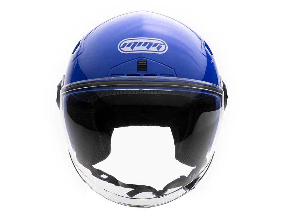 Open Face Motorcycle Helmet Gloss Blue X-Large H71896