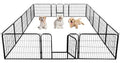 24-Inch 6 Panel Black Pet Playpen F8642