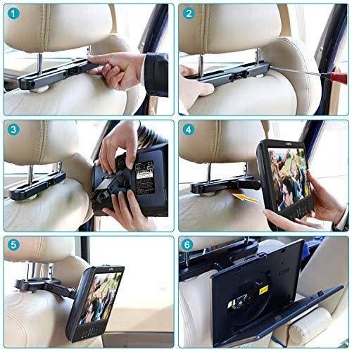 9.5 Car Dual Portable DVD Player with 5 Hours Rechargeable Battery W824