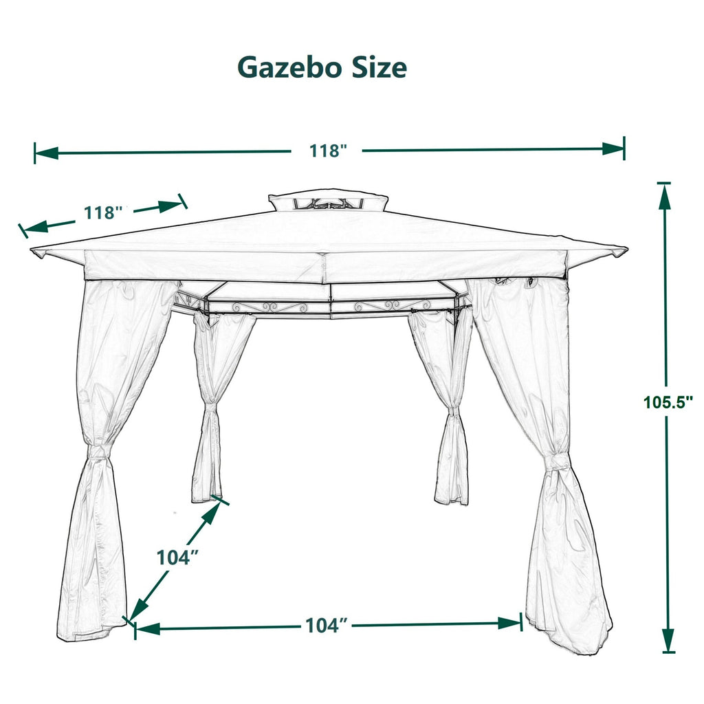 10x10 Ft Outdoor Patio Gazebo Frame W59881