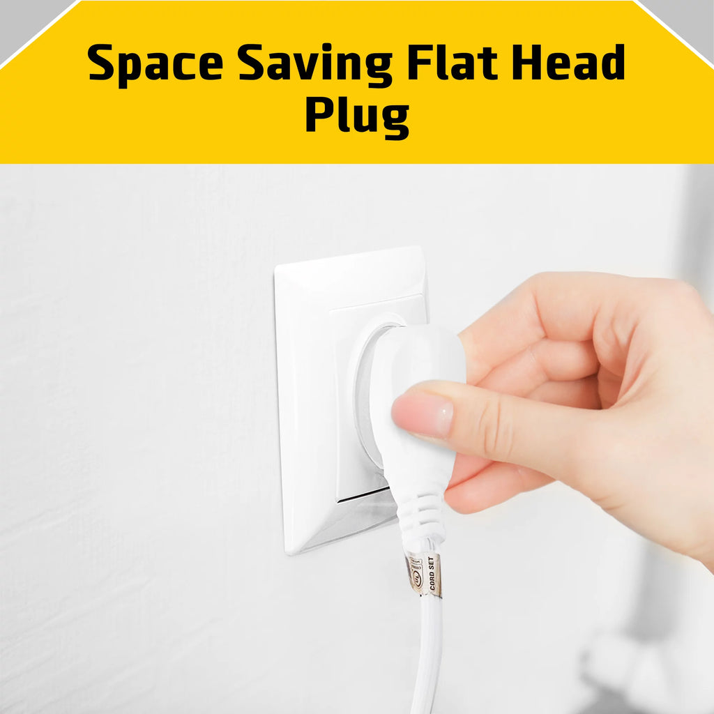 3 Prong Outlet Extension Cord Heavy Duty 25ft White 16 AWG R7332