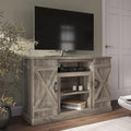 Industrial Electric Fireplace TV Stand with Open Storage Shelves J233