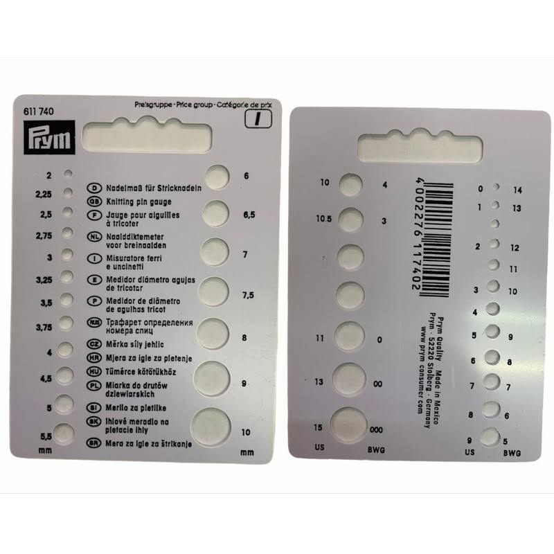 Calibrador De Agujas Para Tejer A109