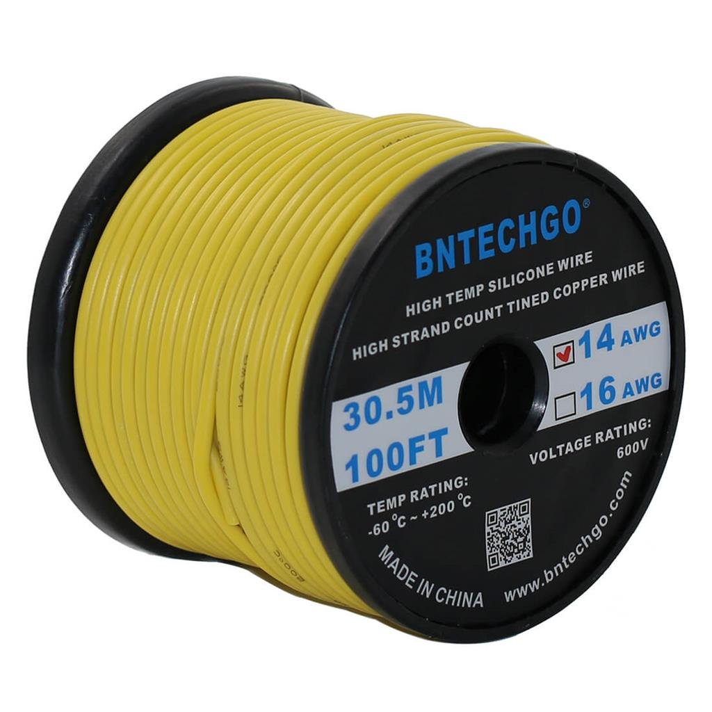 14 Gauge Silicone Wire Spool 200 ft Blue 14 AWG Stranded Tinned Copper Wire Pack of 2 P7669