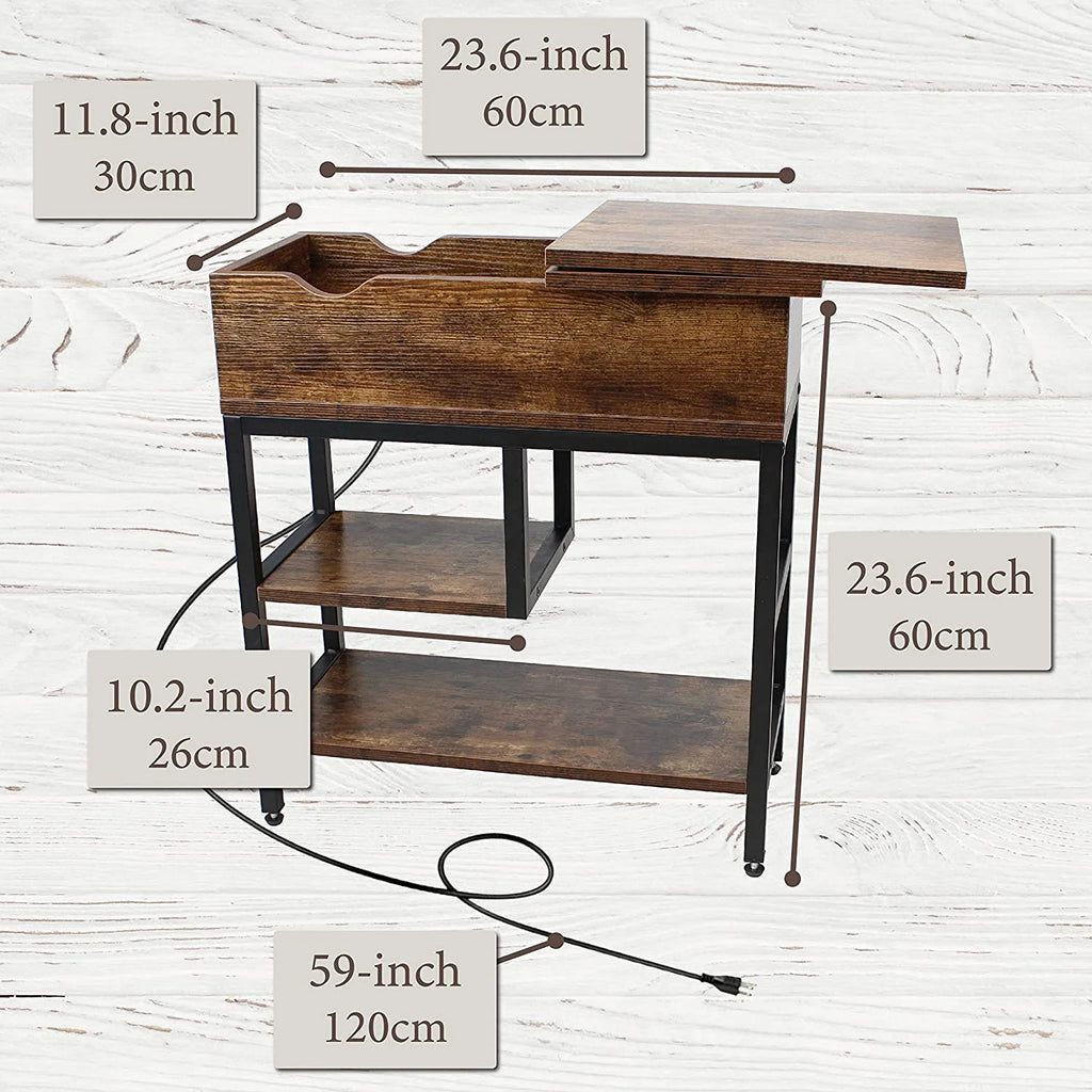 12 Inch Wide Narrow Charging End Table X184416